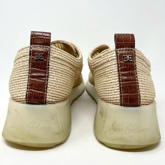 SAM Edelman Delma Ribbed Lace Up Sneakers in Natural Size 8/ 38 - Picture 11 of 13